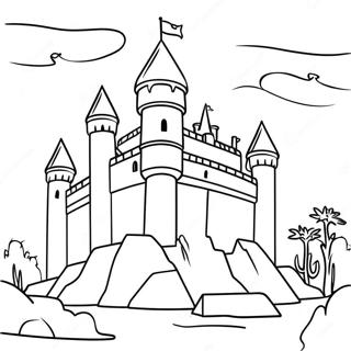 Medieval Castle Coloring Page | Medieval for Adults coloring page