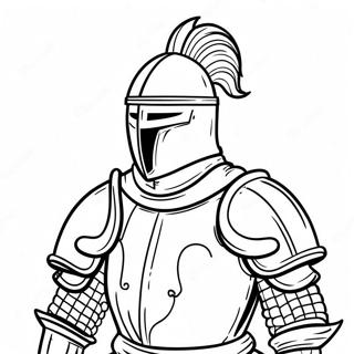 Knight in Shining Armor Coloring Page | Medieval for Adults coloring page