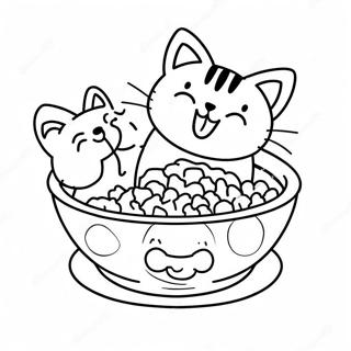 Cat Food Bowl Coloring Page | Cat Food coloring page