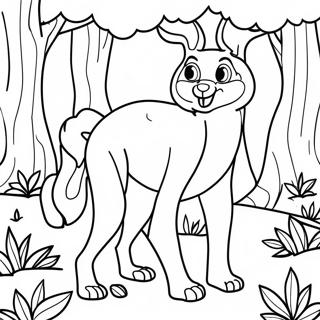 Colorful Klombo in the Forest Coloring Page | Klombo coloring page