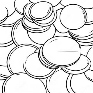 Shiny Gold Coins Pile Coloring Page | Gold Coins coloring page