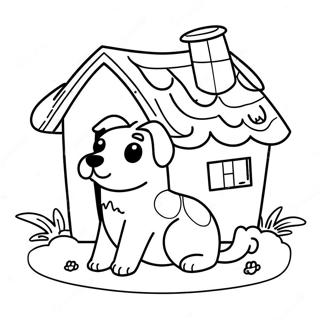 Cute Dog House Coloring Page | Dog House coloring page