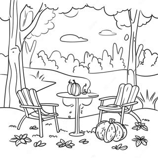 Cozy Autumn Scene Coloring Page | Bobbie Goods Fall coloring page