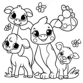 Cute Baby Zoo Animals Coloring Page | Zoo Animal coloring page