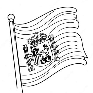 Vibrant Spain Flag Coloring Page | Spain Flag coloring page
