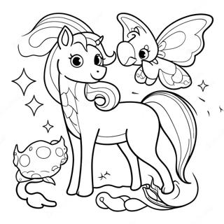 Magical Creatures Fantasy Coloring Page | Fantasy for Adults coloring page