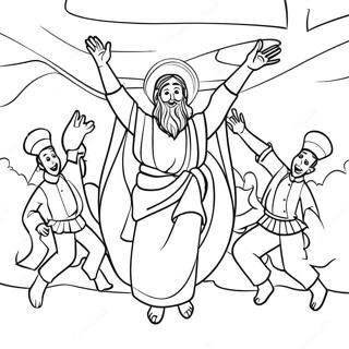Joyful Salvation Scene Coloring Page | Salvation coloring page