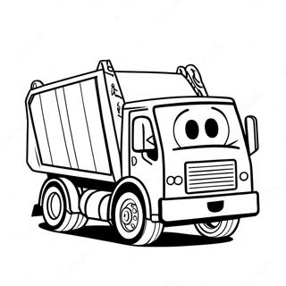 Cute Trash Truck Driving Coloring Page | Trash Truck coloring page