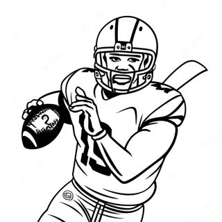 Tua Tagovailoa Throwing a Pass Coloring Page | Tua Tagovailoa coloring page