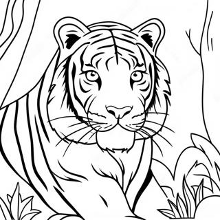 Majestic Endangered Tigers Coloring Page | Endangered Species coloring page