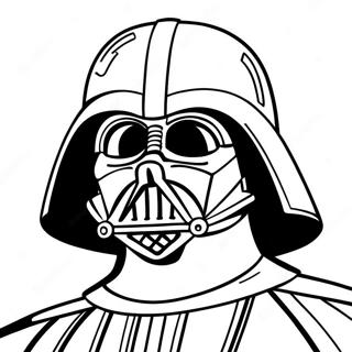 Darth Vader in Spooky Costume Coloring Page | Star Wars Halloween coloring page