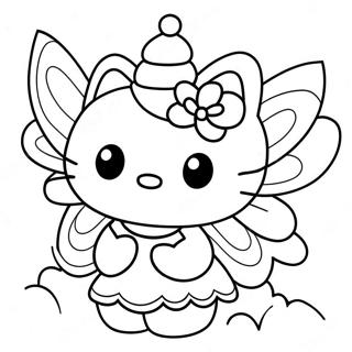 Fada Hello Kitty Páginas para Colorir