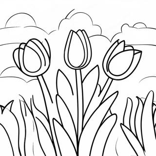 Realistische Tulp Kleurplaten