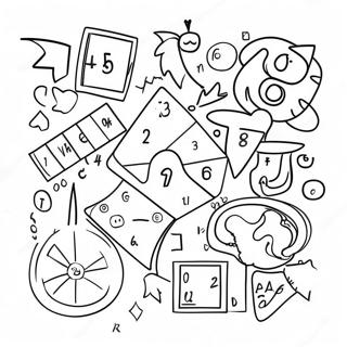 Colorful Math Symbols Coloring Page | Math Binder Cover Ideas coloring page