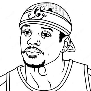 Allen Iverson Basketball Coloring Page | Allen Iverson coloring page