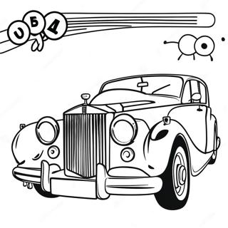 Classic Rolls Royce with Elegant Design Coloring Page | Rolls Royce coloring page