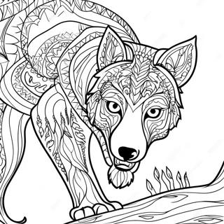 Wolf Face Coloring Page | Wolf Face coloring page