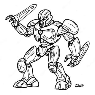 Bionicle Hero in Action Coloring Page | Bionicle coloring page