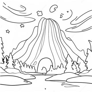 Magical Aurora Borealis Coloring Page | Aurora coloring page