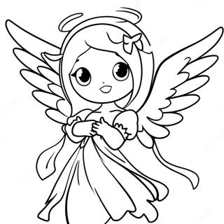 Anime Angel Coloring Page | Anime Angel coloring page
