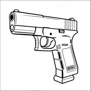 Glock with Silencer Coloring Page | Glock coloring page