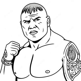 Brock Lesnar Intense Face Coloring Page | Brock Lesnar coloring page