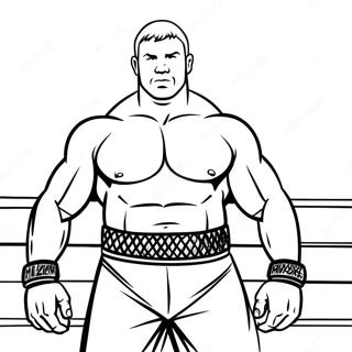 Brock Lesnar Muscular Pose Coloring Page | Brock Lesnar coloring page