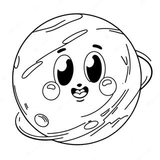 Cute Pluto Planet Coloring Page | Pluto Planet coloring page