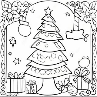 Spanish Christmas Tree Coloring Page | Spanish Christmas coloring page