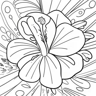 Flor Tropical Flor Realista Páginas para Colorir