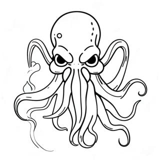 Cthulhu Mythos Coloring Page | Cthulhu coloring page