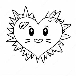 Emo Broken Heart Coloring Page | Emo Broken Heart coloring page