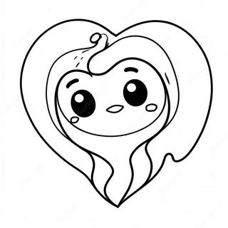 Sad Emo Broken Heart Coloring Page | Emo Broken Heart coloring page