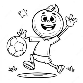 Happy Stickman Playing Soccer Coloring Page | Stickman coloring page