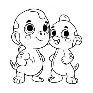 Cute Deviner Characters Coloring Page | Deviner coloring page