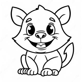 Cute Tasmanian Devil with a Smile Coloring Page | Tasmanian Devil coloring page