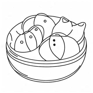 Delicious Dumplings Coloring Page | Chinese Food coloring page