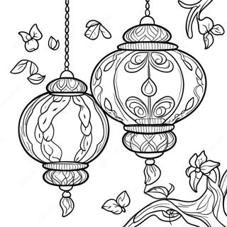 Tangled Lanterns Coloring Page | Tangled Lanterns coloring page