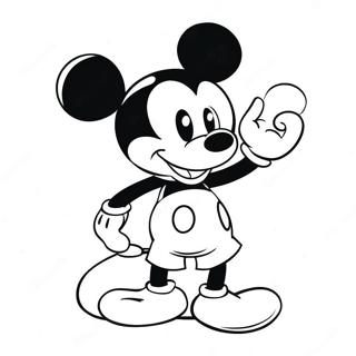 Playful Mickey Mouse in Colorful Shorts Coloring Page | Mickey Mouse Shorts coloring page