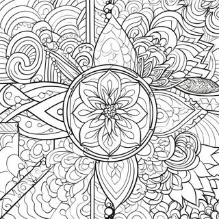Easy Islamic Art Geometric Patterns Coloring Page | Easy Islamic Art coloring page