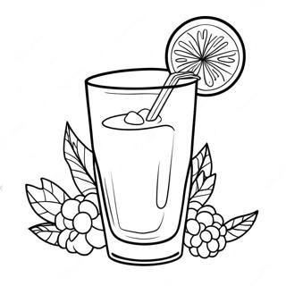 Juice Glass Coloring Page | Juice coloring page
