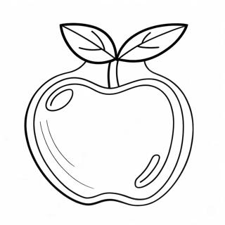 Apple Outline Coloring Page | Apple Template coloring page