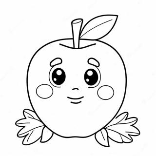 Cute Cartoon Apple Coloring Page | Apple Template coloring page