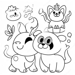 Joyful Animals Coloring Page | Positive coloring page