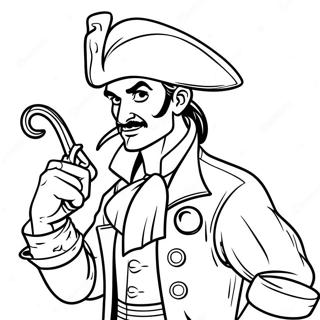 Captain Hook with His Hook Hand Coloring Page | Captain Hook coloring page