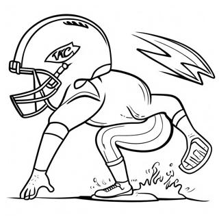 Kansas City Chiefs Player in Action Coloring Page | Chiefs coloring page