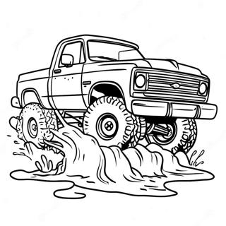 Mud Splashing Off Road Truck Coloring Page | Off Road coloring page
