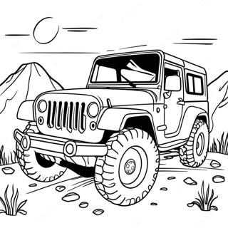 Off-Road Jeep Adventure Coloring Page | Jeep Adventure coloring page