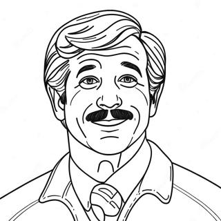 Ted Lasso with a Whimsical Smile Coloring Page | Ted Lasso coloring page