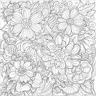 Intricate Floral Patterns Coloring Page | Ideas Finished for Adults coloring page